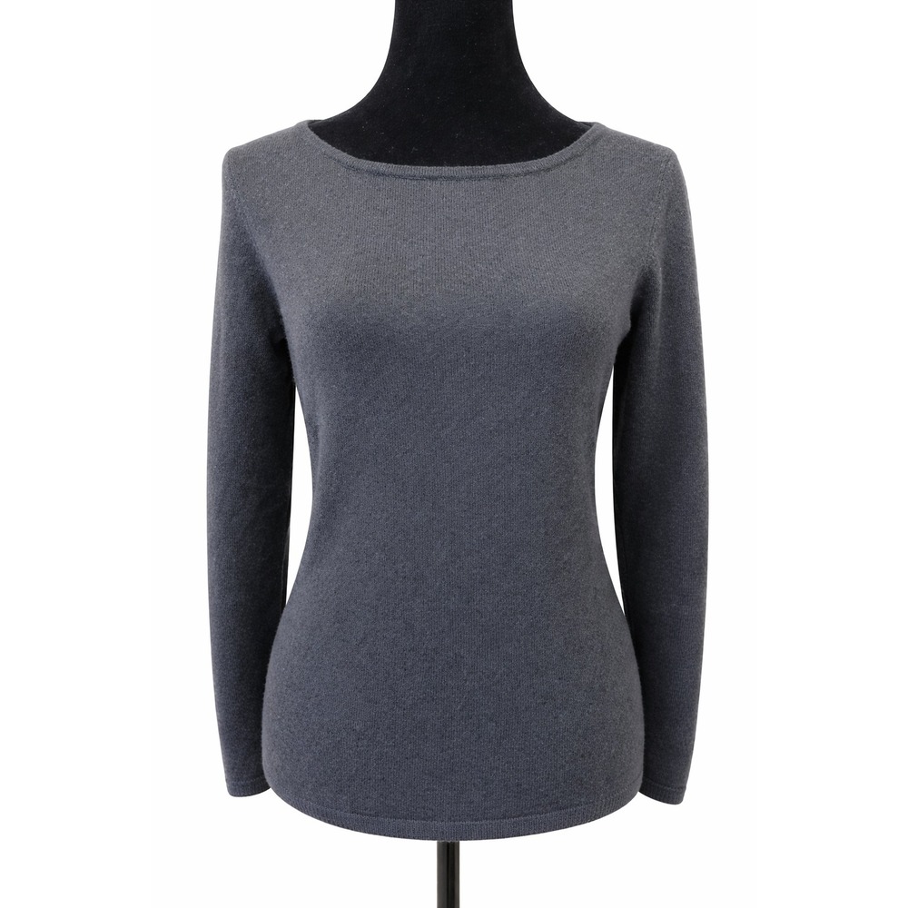 Talbots Pure Cashmere Womens Crew Neck Sweater Petite Medium Black Cashmere‎